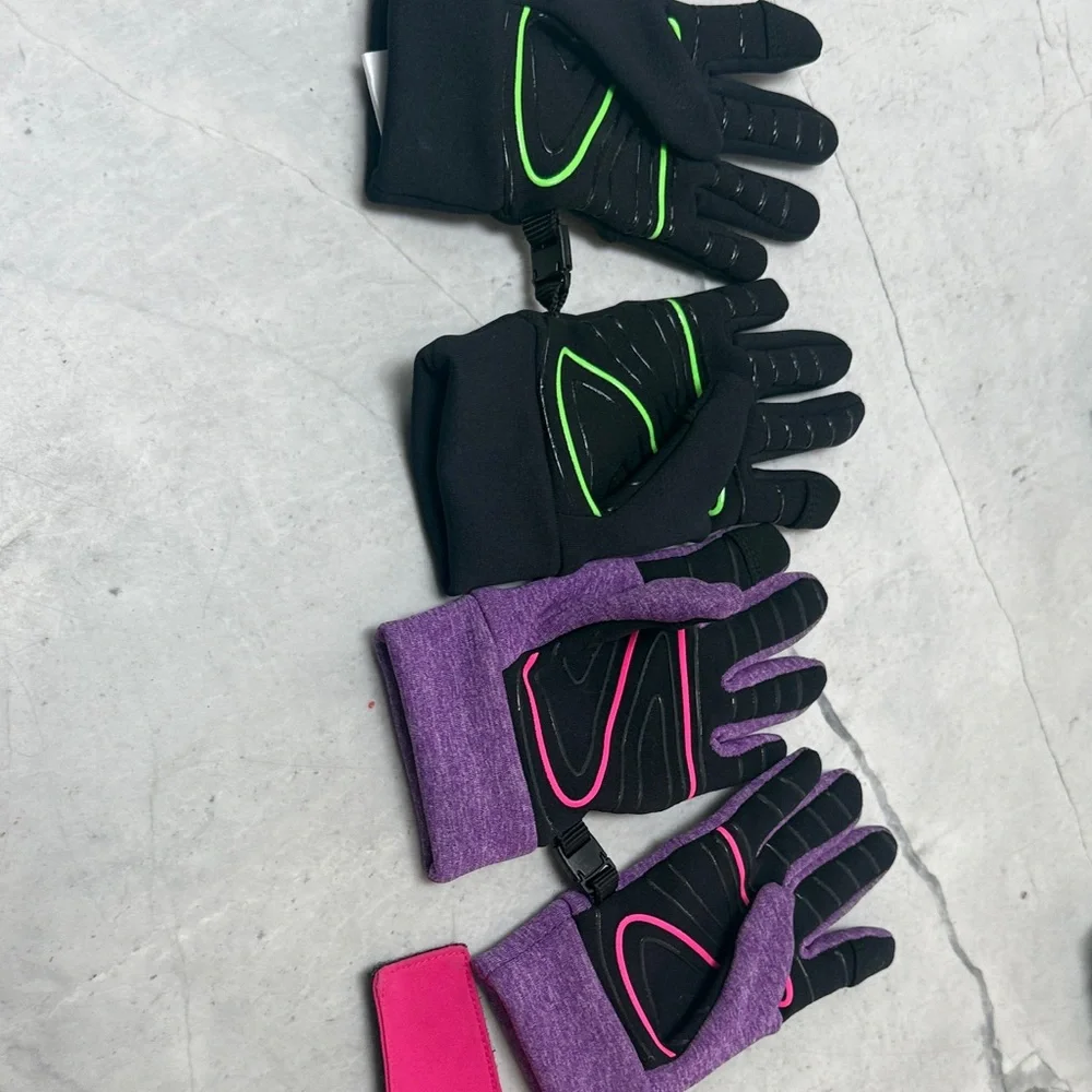 North Face, spyder and head gloves